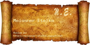 Meissner Etelka névjegykártya